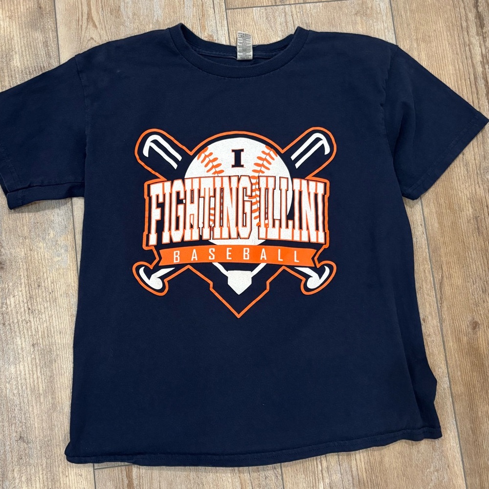 University of ILLINOIS Fighting Illini Baseball Tee Size L